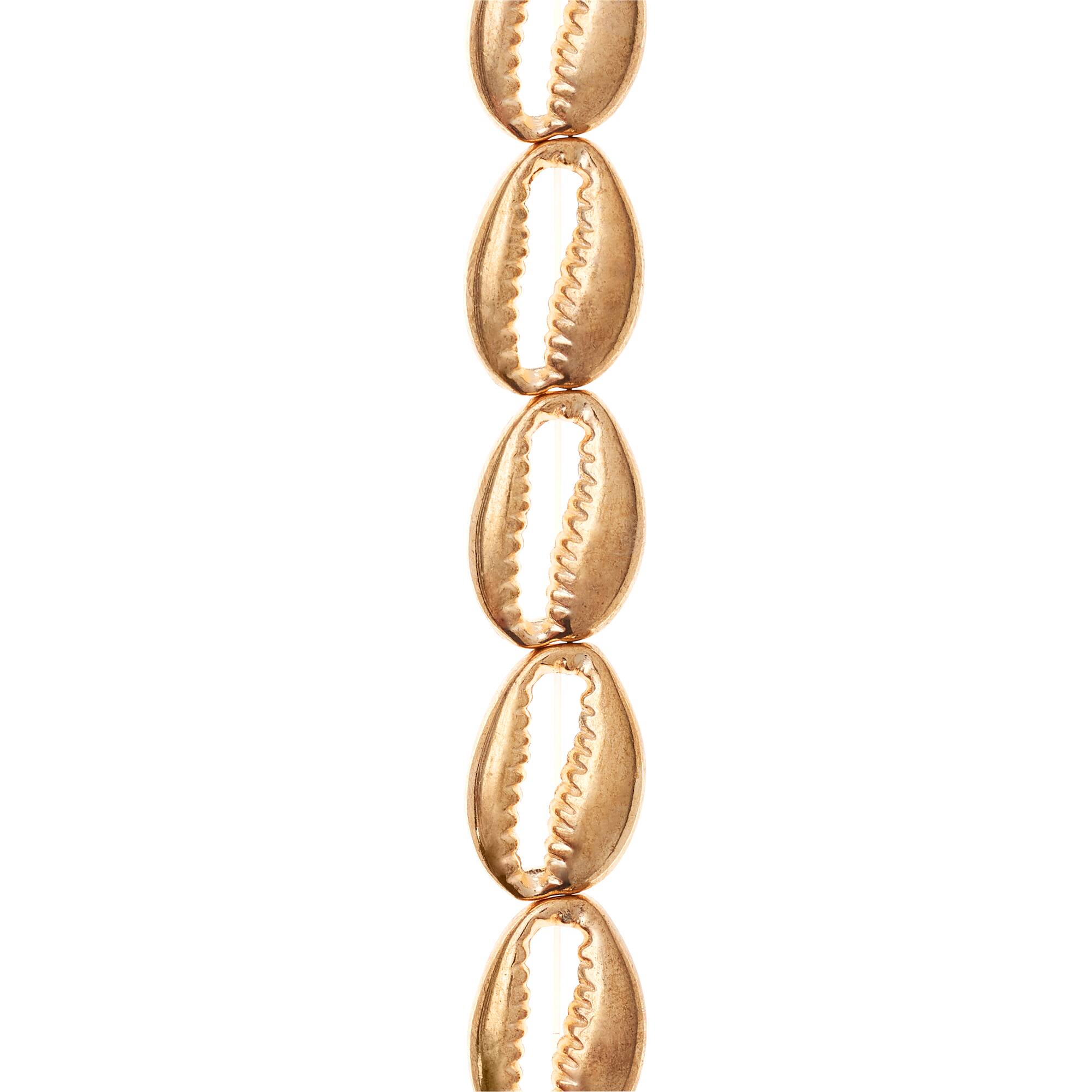 Gold Cowrie Shell Beads by Bead Landing®, 17mm